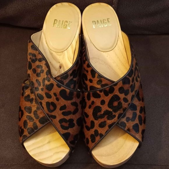 PAIGE Jules Genuine Calf Hair Mule Shoes size 6.5 - Picture 5 of 10